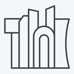Icon Doha. related to Qatar symbol. line style. simple design illustration.