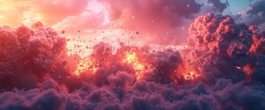 a bombardment of military missles and fighter jets all eminating from the same origin, Background HD For Designer