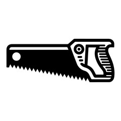 hand wood saw vector icon black color silhouette, a minimal saw vector flat icon 12