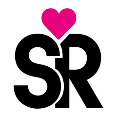 SR logo vector art illustration black color, A logo concept vector art illustration