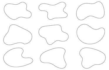Obraz premium Organic blobs set icon. Random shapes cube drop