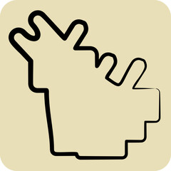 Icon Arabia. related to Qatar symbol. hand drawn style. simple design illustration.