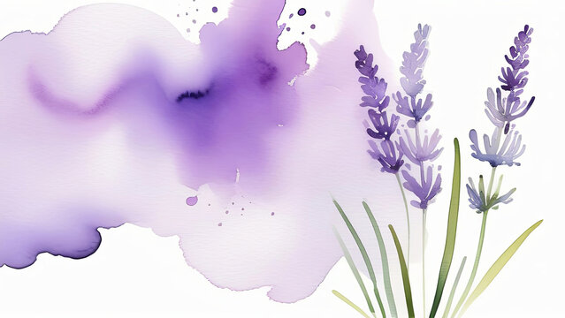 Elegant lavender watercolor with a soft purple gradient, perfect for sophisticated design projects and backgrounds.