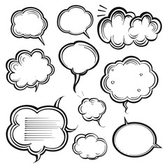 Vector speech Comic bubble collection isolated in the background