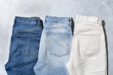 Blue and white woman jeans 