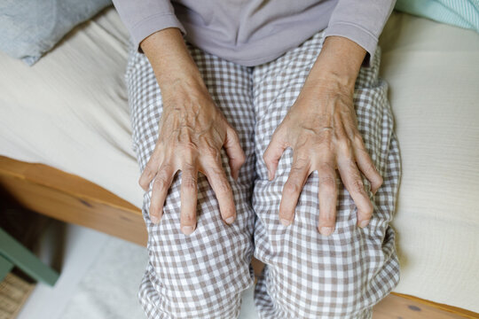 Senior woman hands close up