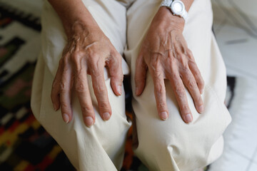 Senior woman hands close up