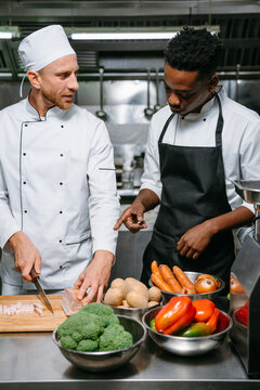 Chefs in a professional kitchen