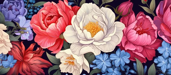 Rugzak The painting showcases a variety of flowers, a beautiful mix of plants with different petals and colors, highlighting the beauty of botany and creativity in flower arranging © 2rogan