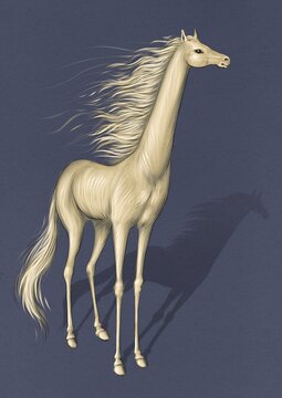 White horse at night