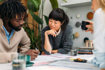 Colleagues working on project