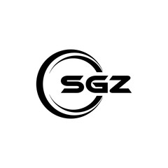 SGZ letter logo design in illustration. Vector logo, calligraphy designs for logo, Poster, Invitation, etc.