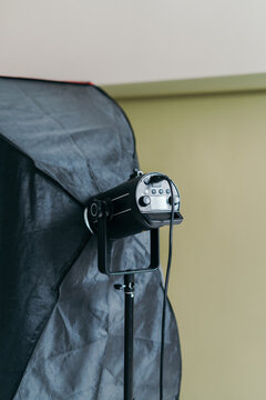 Flash light in a photo studio