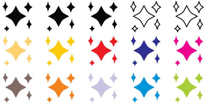 Star Sparkle emoji. Cute shiny star shaped object. Magic element. Cartoon creative design icon isolated on white background
