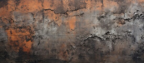 A detailed close up of a weathered wooden wall with a mix of gray and orange tones, resembling a...