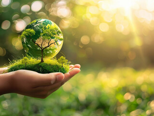 hands holding green earth