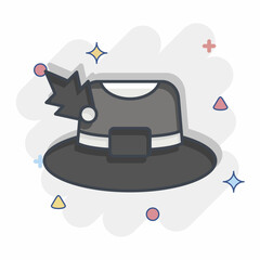 Icon Panama. related to Hat symbol. comic style. simple design editable. simple illustration