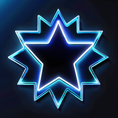 Obraz premium Azure Brilliance: Exploring the Artistry of Blue Neon Stars(Generative AI)
