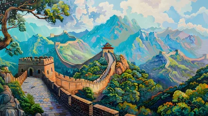 Fotobehang The Great Wall of China © Kampol