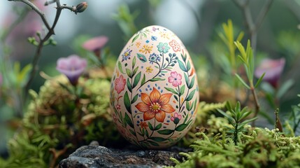 Painted Egg on Table