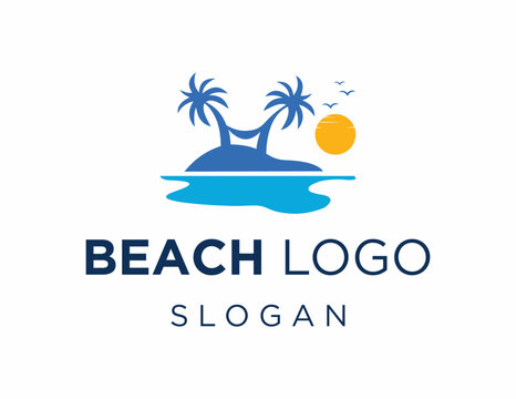 Logo design about Beach on a white background. made using the CorelDraw application.