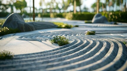 Obraz premium Harmony of Nature and Spirit in a Japanese Park 