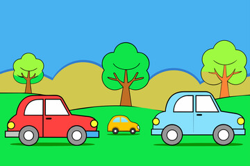 Fototapeta premium cars background is tree
