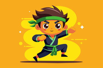 cartoon pencak silat sport background