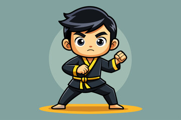 cartoon pencak silat sport background