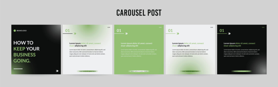 Editable Instagram Carousel Post Layout Set, Social Media Marketing microblog template design, tips & tricks linkedin post template, eps 10.	