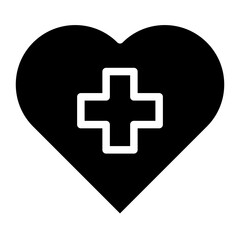 Heart with Plus Icon. Donation Concept. Charity and Humanitarian. Healthcare icon