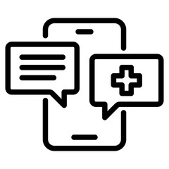 Online consulting icon. online phone medical help for health consultation