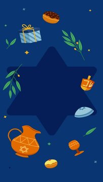 Feast And Gift On Hanukkah Day Vertical Video