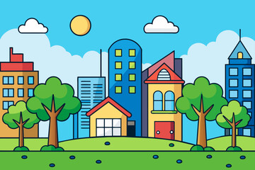 Naklejka premium cityscapes background is tree