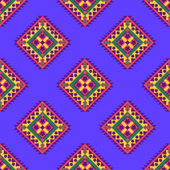 Geometric Seamless Pattern Tradition Design for Fabric, Background, Carpet, Wallpaper, Clothing, Batik, Wrapping, Vector Illustration Style, Seamless pattern with shape