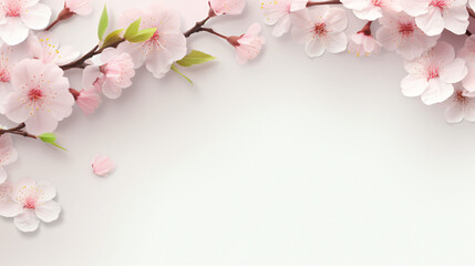 Fototapeta na wymiar Sakura spring flowers mockup illustration for women's