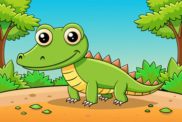 Fototapeta premium crocodile cute background is tree