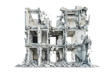 Ruined Building on transparent background,
