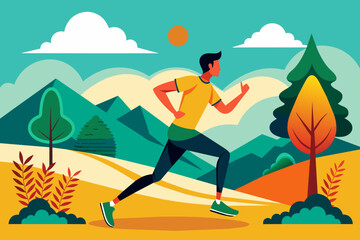 cross country running background is tree