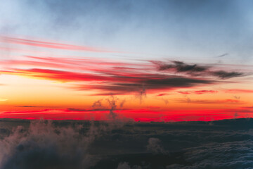  Sunset at the summit of Mauna Kea, Hawaii island / Big island. the highest point in Hawaii and second-highest peak of an island on Earth.  Mauna Kea Observatories
