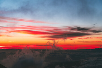  Sunset at the summit of Mauna Kea, Hawaii island / Big island. the highest point in Hawaii and second-highest peak of an island on Earth.  Mauna Kea Observatories
