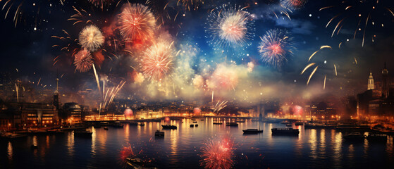 Silvester 2024 New Years Eve New Year Festival Party . - obrazy, fototapety, plakaty