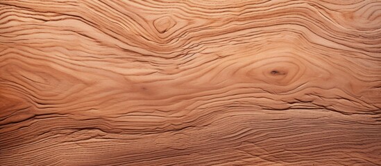 A closeup of a piece of brown hardwood with a beautiful swirl pattern resembling amber. This wood stain ingredient is commonly used in flooring and plywood, creating a peachy hue