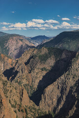 Layers of mountain ranges in Black Canyon of the Gunnison National Park, Colorado