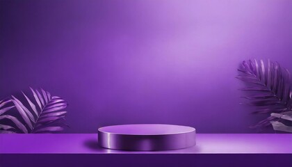 Opulent Opacity: Purple Studio Podium Mockup Table for Product Cosmetic