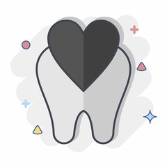 Icon Dental Care. related to Dental symbol. comic style. simple design editable. simple illustration