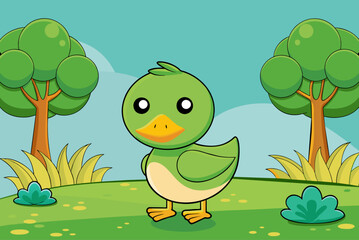 Obraz premium ducks cute background is tree