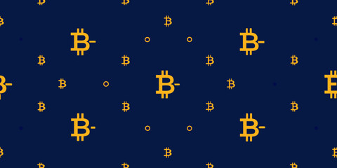 seamless background with Bitcoins icons