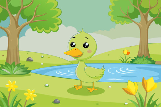 ducks cute background is tree