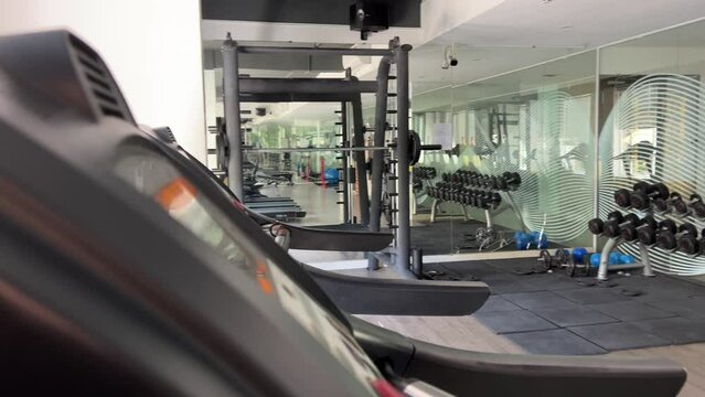 The interior of an empty gym